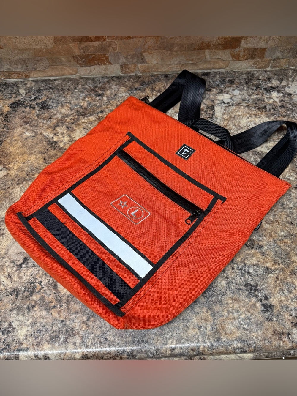 Rickshaw Bags Medium Velo Backpack Orange W/ YKK Aquaguard Zippers & 3M Ribbon